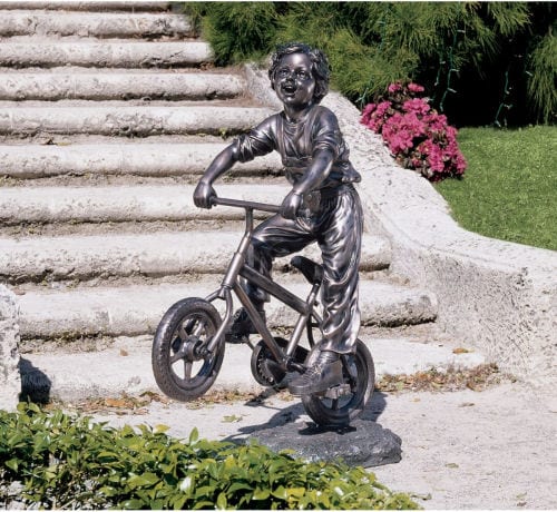 Boy Out For A Ride Bicycle Sculpture